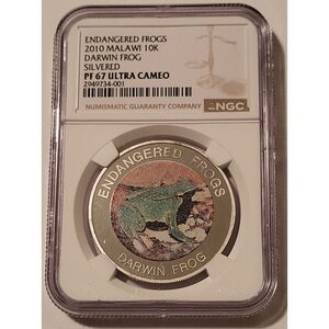 Malawi 2010 10 Kwacha Darwin Frog Colorized Proof PF67 UC NGC